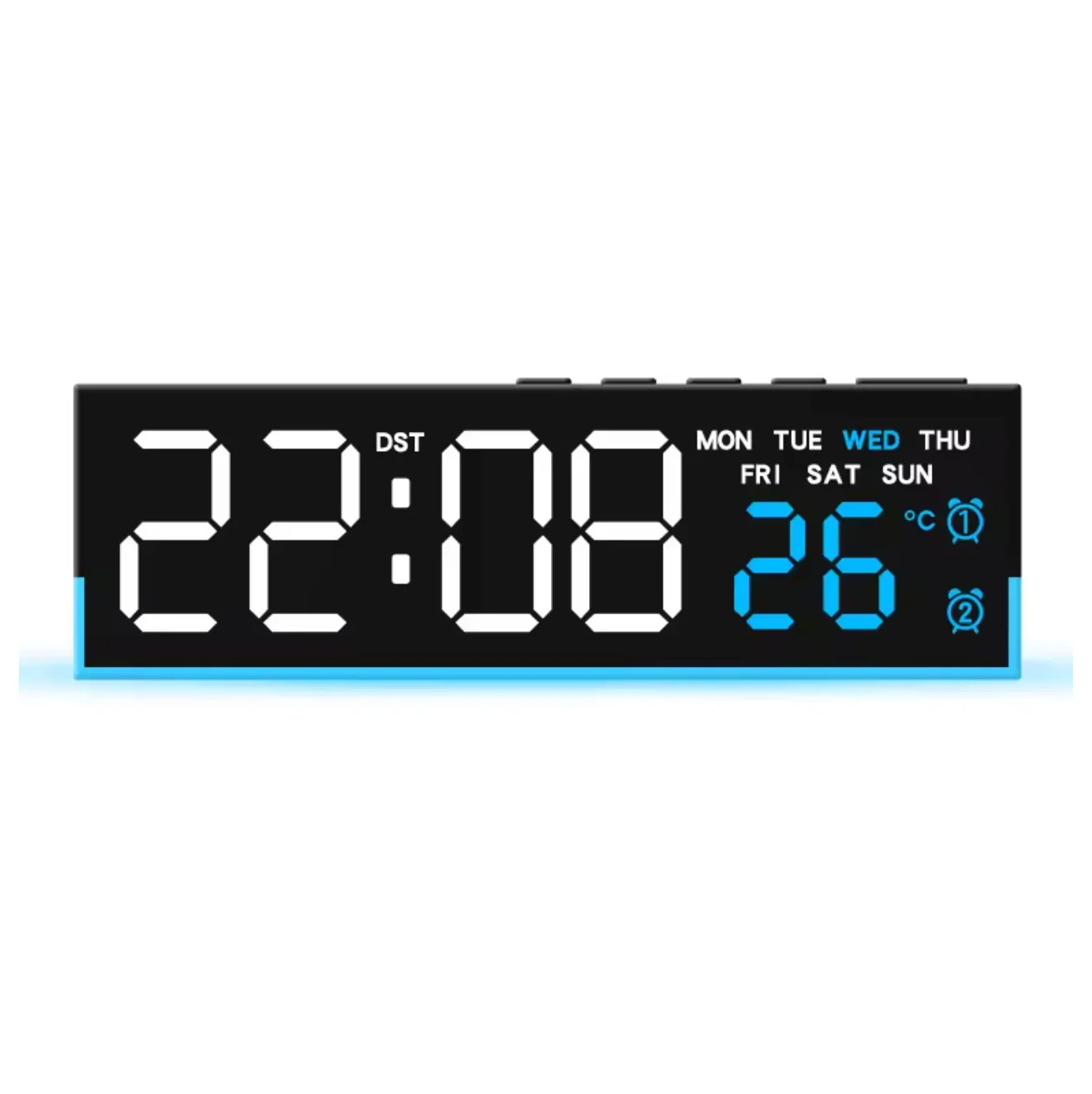 USB Powered Digital Alarm Clock with Mood Light