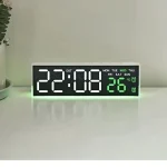 Large Remote Control USB Powered Digital Wall-mounted Clock with Display – White Blue Light