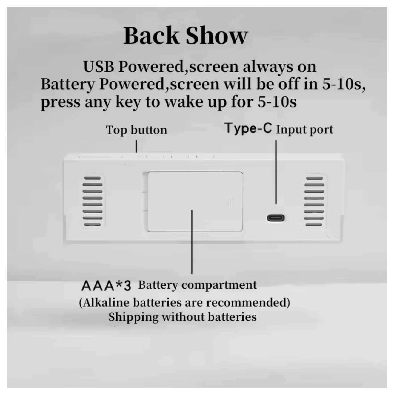 USB Powered Digital Alarm Clock with Mood Light3