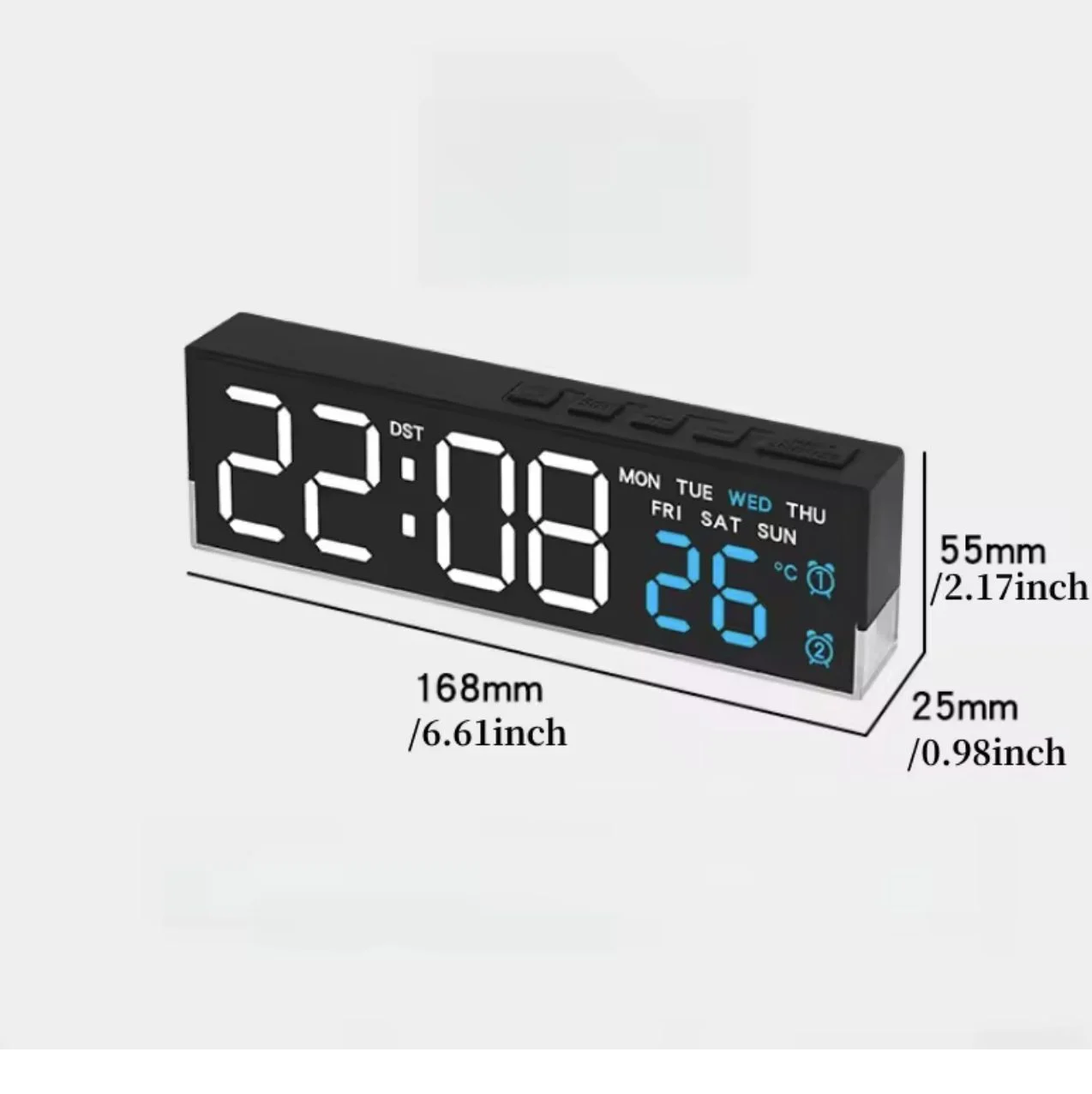USB Powered Digital Alarm Clock with Mood Light4