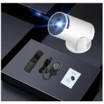 Wireless Mini Projector with WIFI 6 and 5G, 4K 1080P Support – 180° Rotatable. 17-140 Screen Display