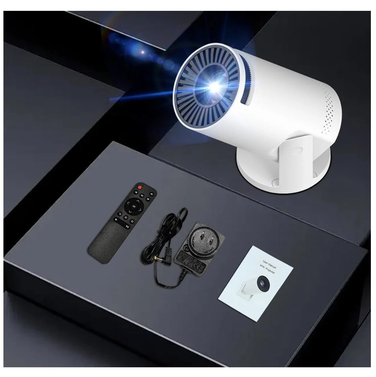 Wireless Mini Projector with WIFI 6 and 5G, 4K 1080P Support - 180° Rotatable. 17-140 Screen Display2 Wireless Mini Projector with WIFI 6 and 5G, 4K 1080P Support - 180° Rotatable. 17-140 Screen Display2
