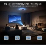 Wireless Mini Projector with WIFI 6 and 5G, 4K 1080P Support – 180° Rotatable. 17-140 Screen Display