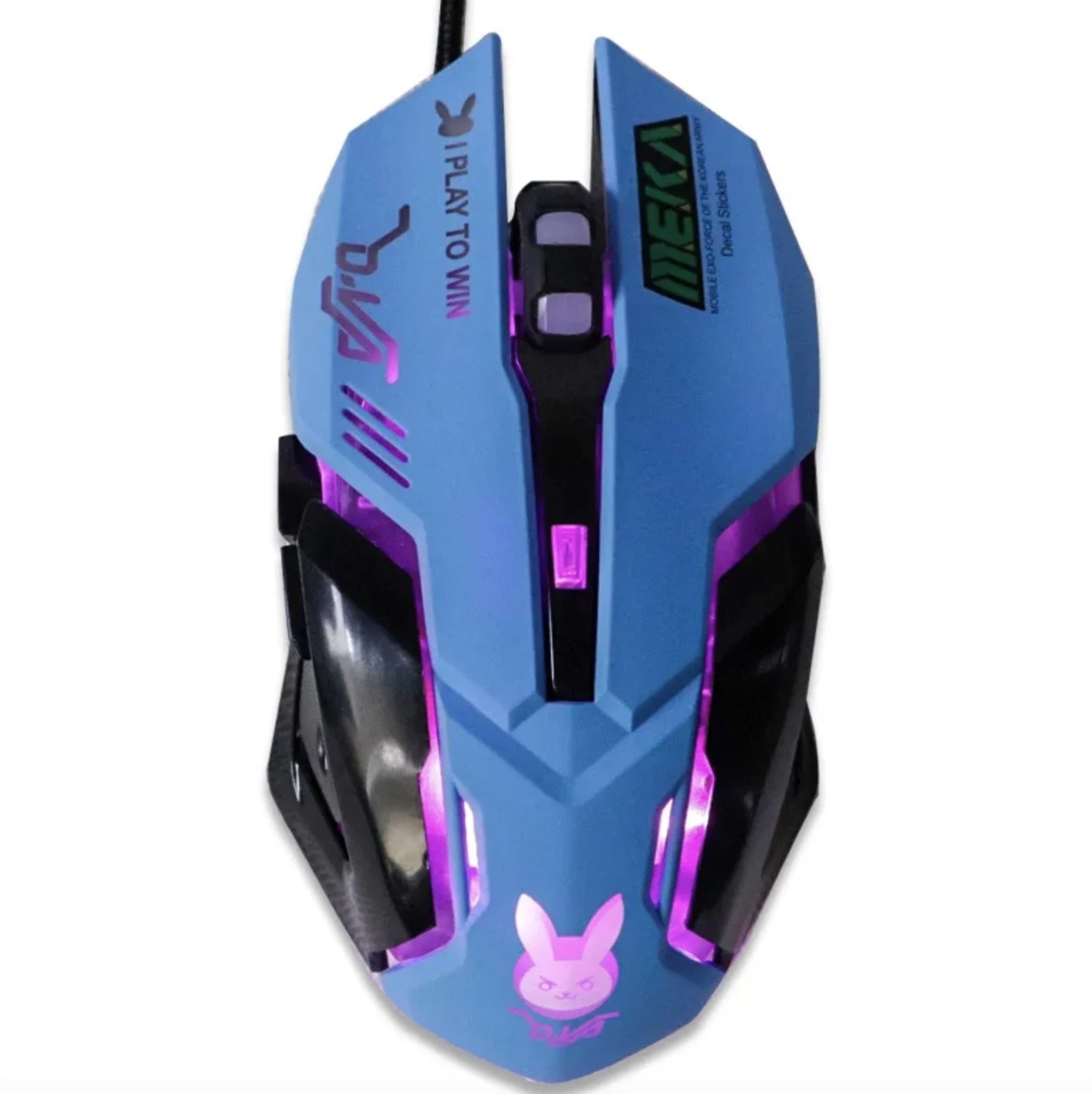 2400DPI Wired Gaming Mouse Color Backlit - Blue:Pink