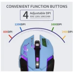 2400DPI Wired Gaming Mouse Color Backlit – Blue:Pink