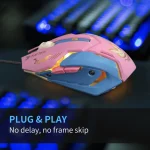 2400DPI Wired Gaming Mouse Color Backlit – Blue:Pink
