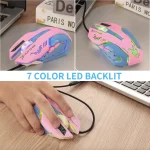2400DPI Wired Gaming Mouse Color Backlit – Blue:Pink