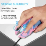2400DPI Wired Gaming Mouse Color Backlit – Blue:Pink