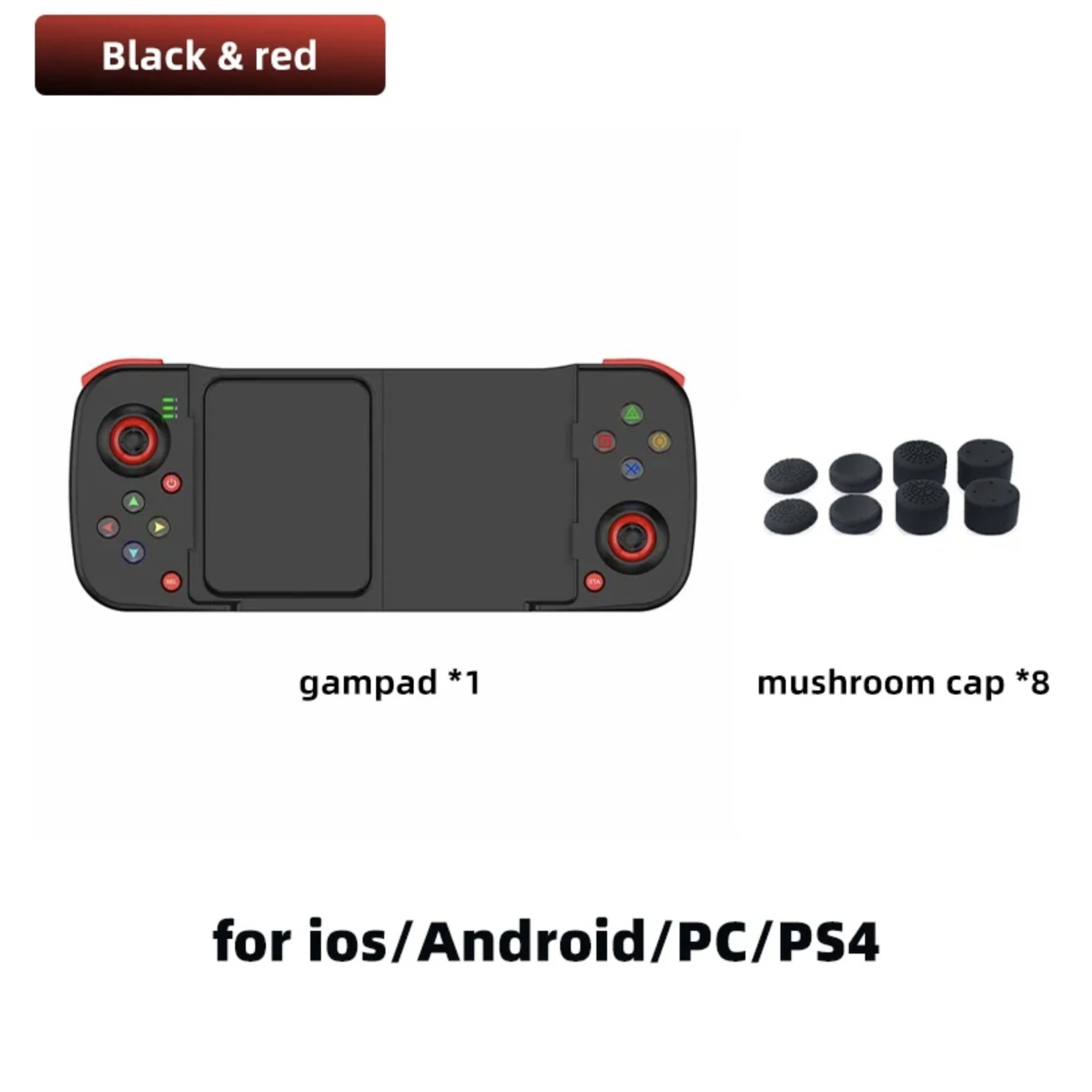 D3 Stretchable Wireless Mobile Gaming Controller - 4.9 to 6.9 inch - Black-1