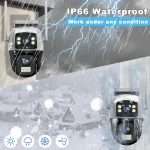Dual Lense Outdoor 4G Camera Two-way Audio – Auto Tracking – US Plug – 8MP|4MP