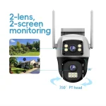 Dual Lense Outdoor 4G Camera Two-way Audio – Auto Tracking – US Plug – 8MP|4MP