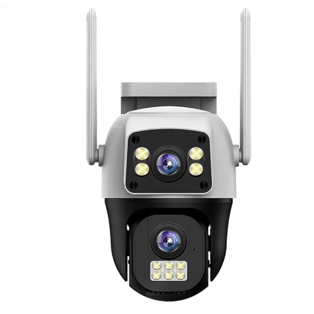Dual Lense Outdoor 4G Camera Two-way Audio – Auto Tracking – US Plug – 8MP|4MP