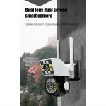 Dual Lense Outdoor WiFi Security Camera – 8MP|2MP Black:White-x