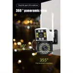 Dual Lense Outdoor WiFi Security Camera – 8MP|2MP Black:White-x