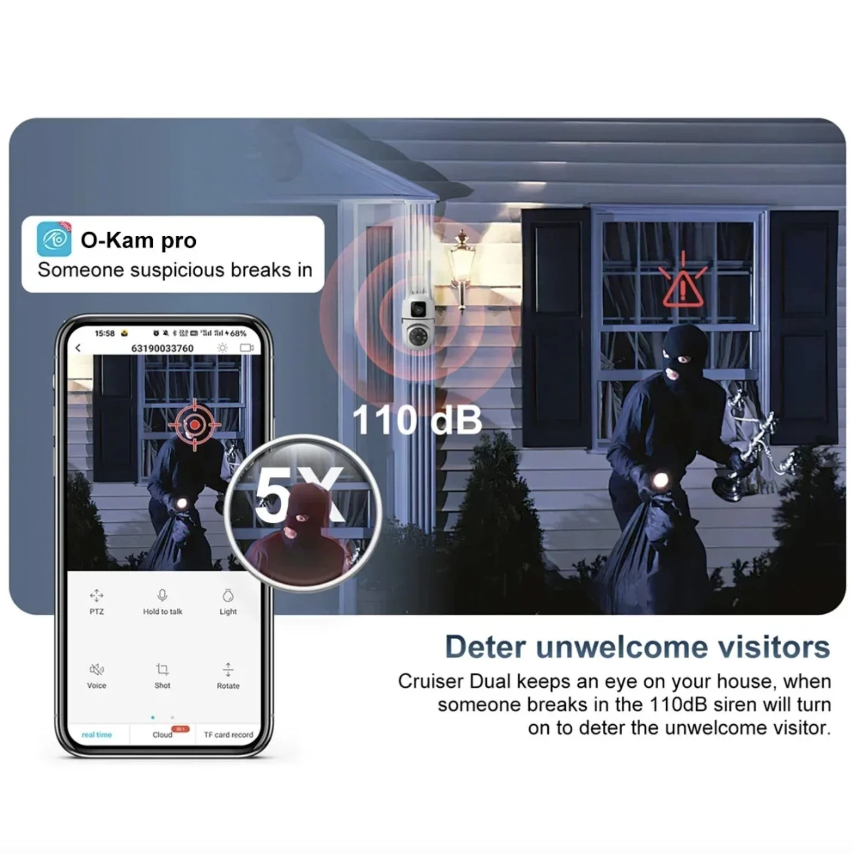 Dual Lense PTZ Outdoor Wifi Surveillance Camera - 8MP|4MP13