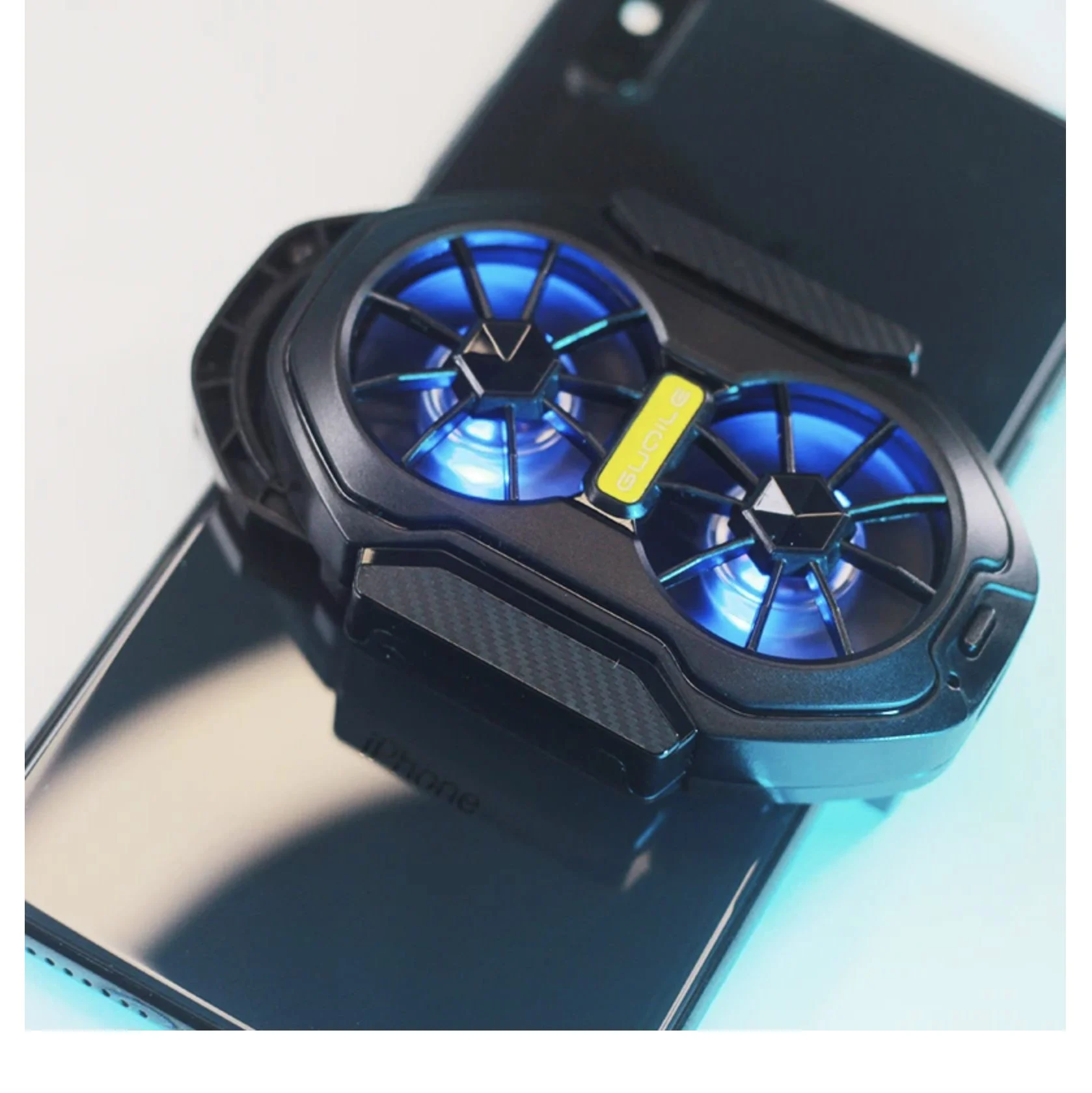 FS01 Dual Fan Rechargeable Mobile Phone Cooler - Black3