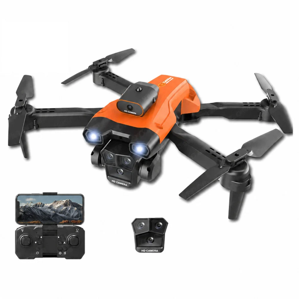 H12 Mini Drone with 3 Camera System - 4k Orange