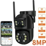 PTZ Wifi Camera with Dual Lens 4MP 4MP Dual Lenses – AI Human Detection – Black-x1