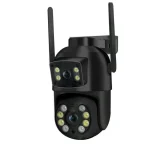 PTZ Wifi Camera with Dual Lens 4MP 4MP Dual Lenses – AI Human Detection – Black-x1