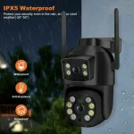 PTZ Wifi Camera with Dual Lens 4MP 4MP Dual Lenses – AI Human Detection – Black-x1
