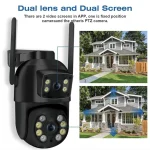 PTZ Wifi Camera with Dual Lens 4MP 4MP Dual Lenses – AI Human Detection – Black-x1