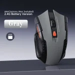 Portable 2.4G Wireless Mouse with USB Receiver – GREY