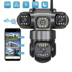 Three Lense Outdoor WiFi Camera AI Tracking – 12MP|8MP|4MP-3