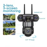 Three Lense Outdoor WiFi Camera AI Tracking – 12MP|8MP|4MP-3