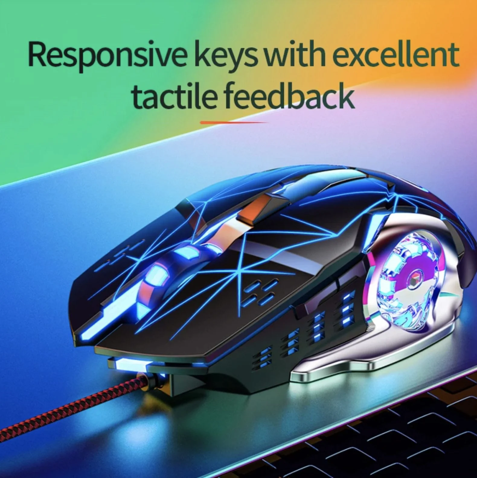 USB Optical Wired Mouse Anti Slip Roller 6D 1200DPI - Blue1 USB Optical Wired Mouse Anti Slip Roller 6D 1200DPI - Blue1