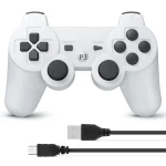 Wireless Bluetooth Rechargeable Analog Controller for P3 Steam Deck PC – Double Shock – White