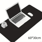 XL Non-Slip Waterproof PU Leather Mouse Pad – Black